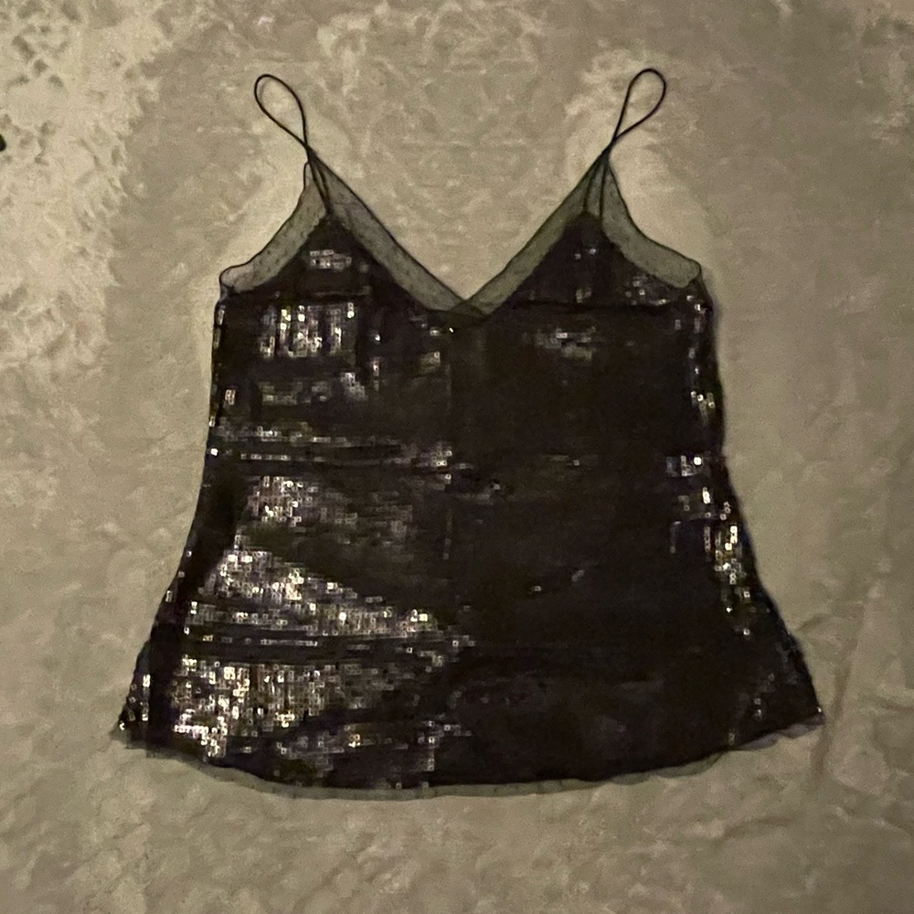 Sexy Free People Black Sequence Blouse